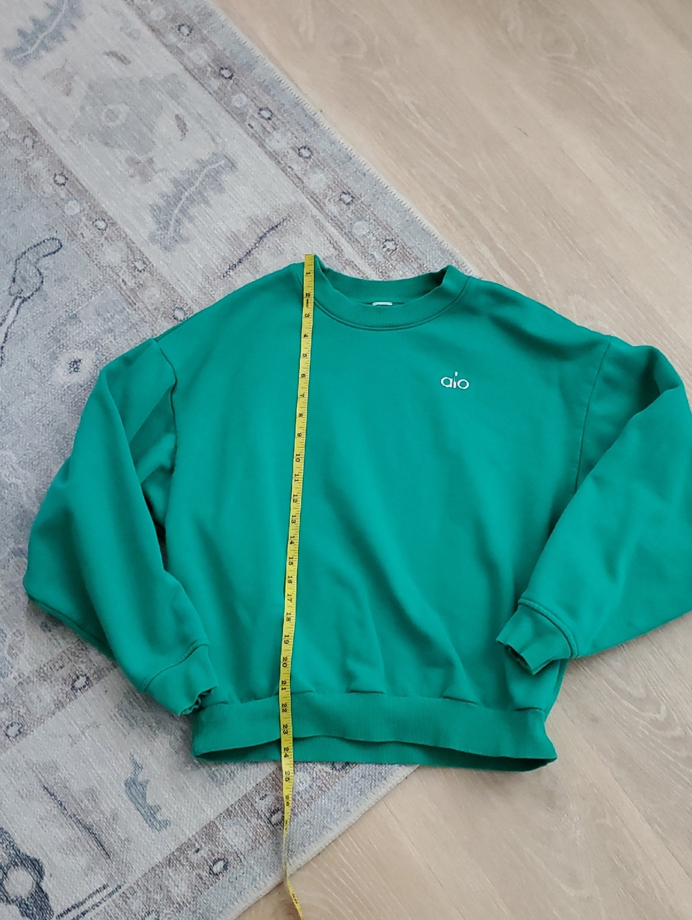 Alo Yoga Accolade Green Crewneck Sweatshirt SzS - Picture 6 of 9
